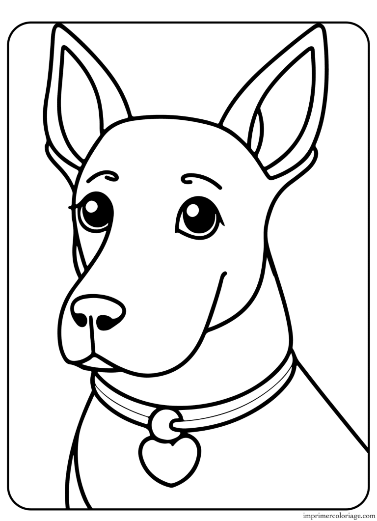 Coloriage chien avec collier - dessin gratuit &agrave; imprimer