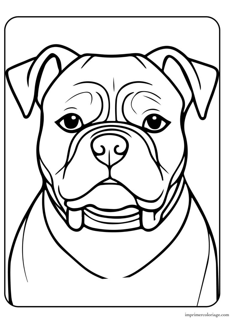 Coloriage chien bouldog - dessin gratuit &agrave; imprimer