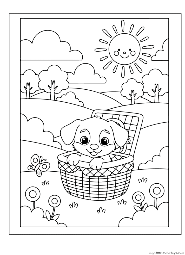 Coloriage chien cute - dessin gratuit &agrave; imprimer