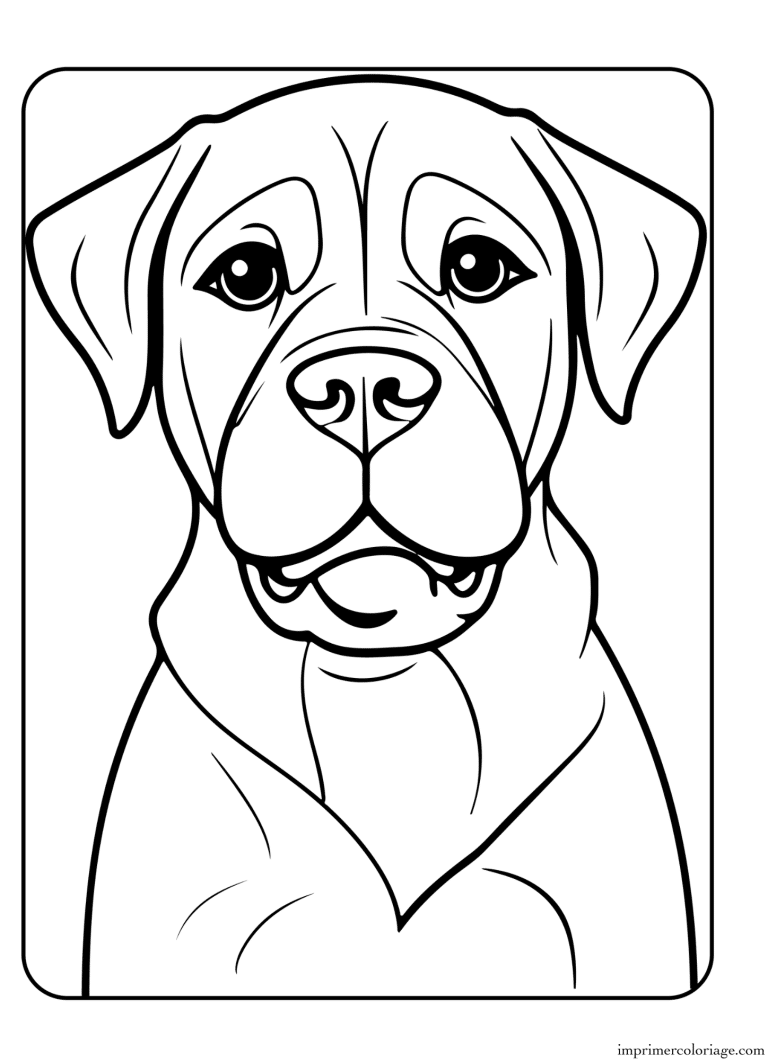 Coloriage chien portrait - dessin gratuit &agrave; imprimer