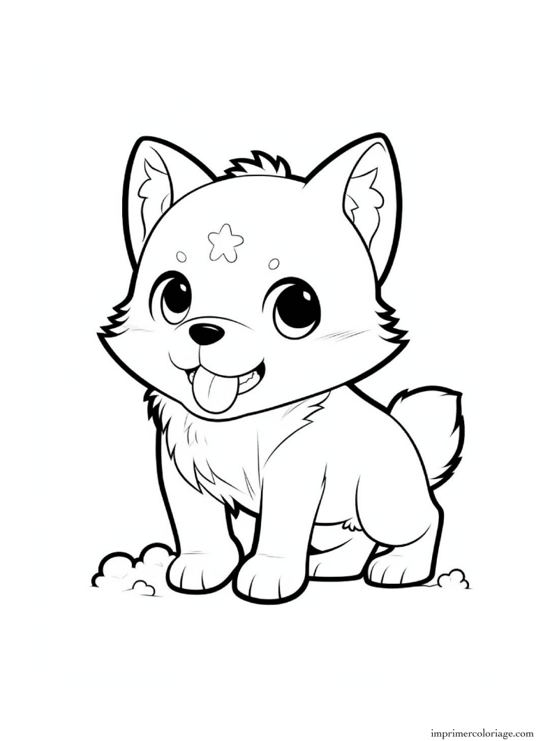 Coloriage chien renard - dessin gratuit &agrave; imprimer