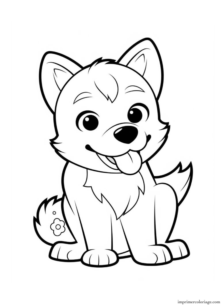 Coloriage chiot - dessin gratuit &agrave; imprimer