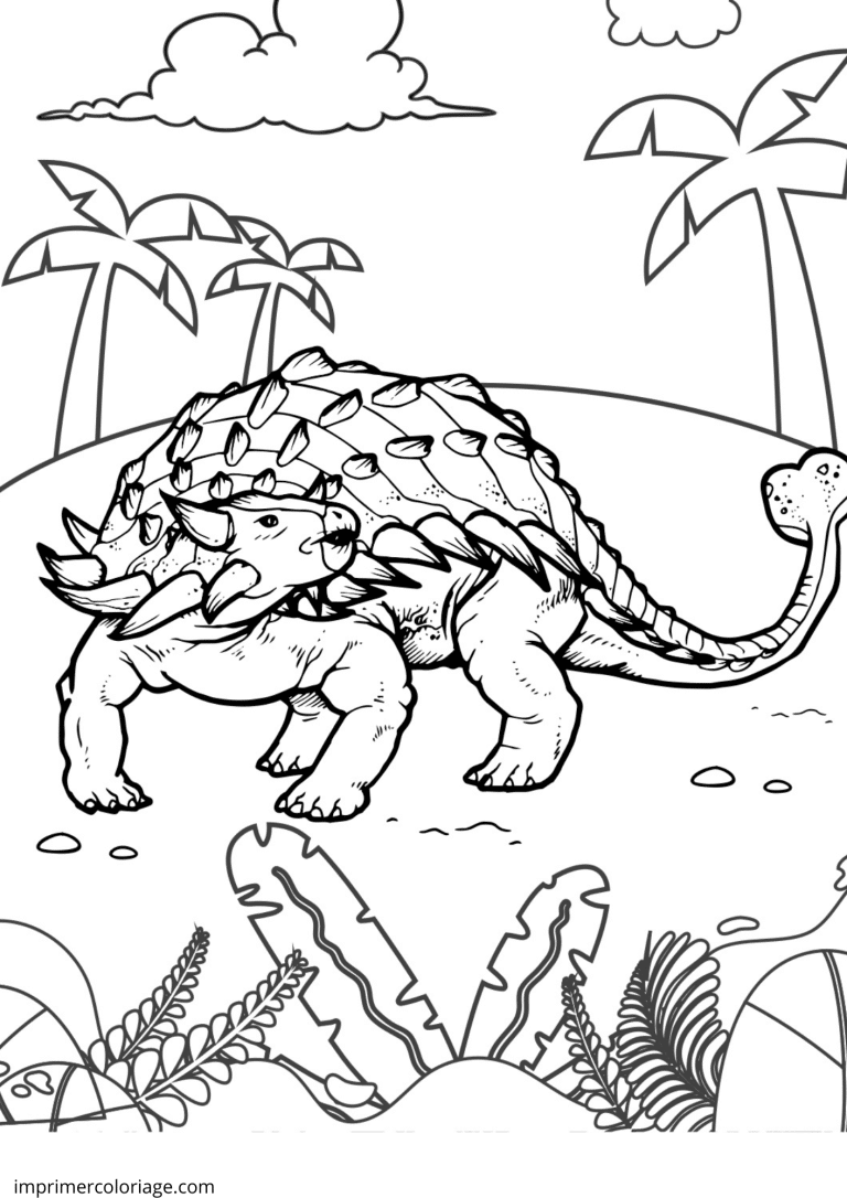 Coloriage dino stegosaure - dessin gratuit &agrave; imprimer