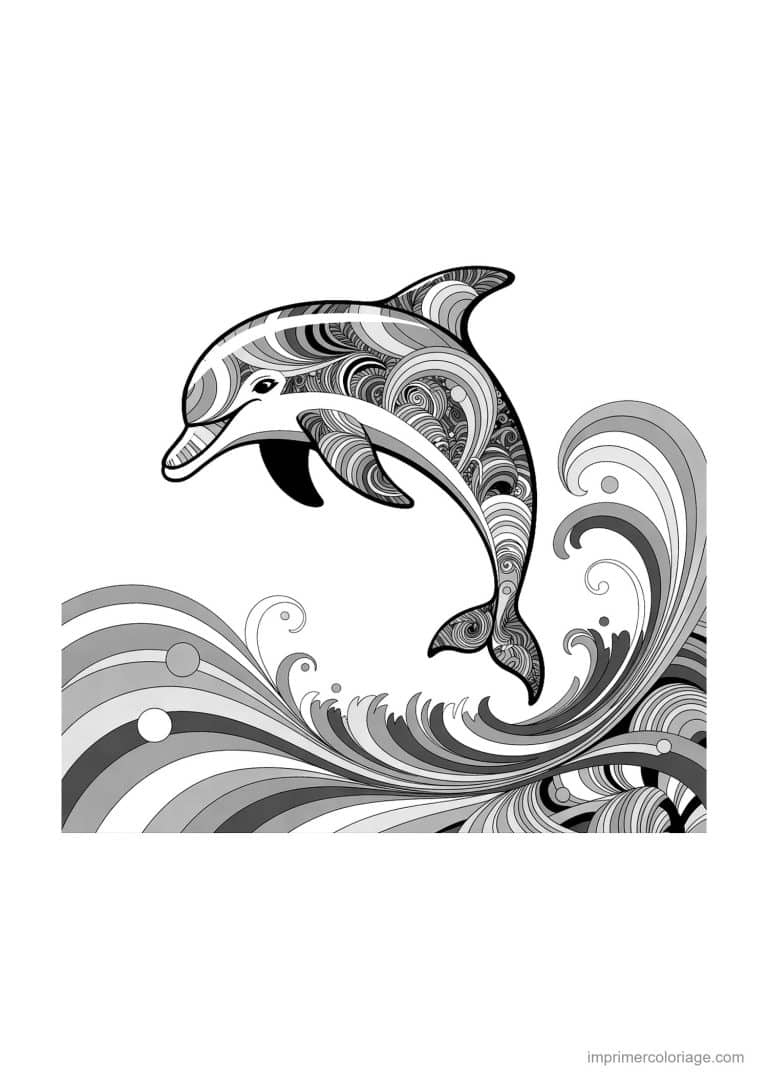 coloriage dauphin mandala 19 - dessin gratuit &agrave; imprimer