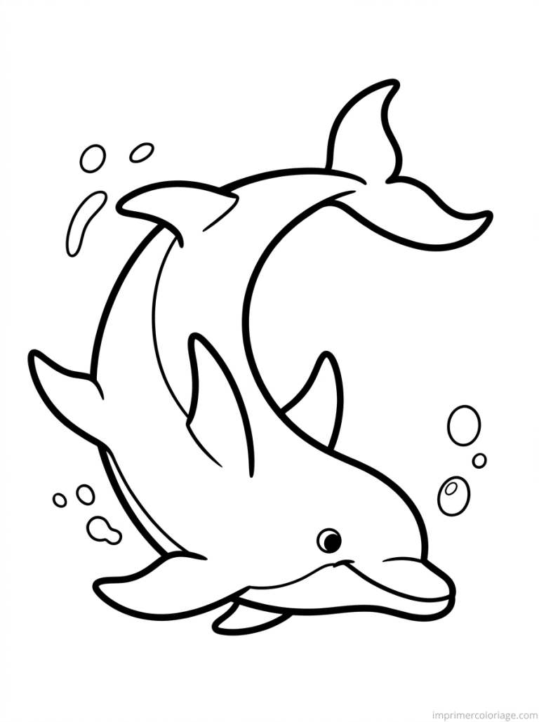 coloriage dauphin vrille rotation - dessin gratuit &agrave; imprimer