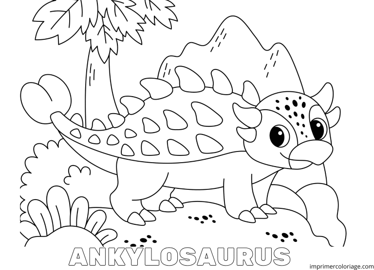 coloriage de dinosaure ankylosaurus - dessin gratuit &agrave; imprimer