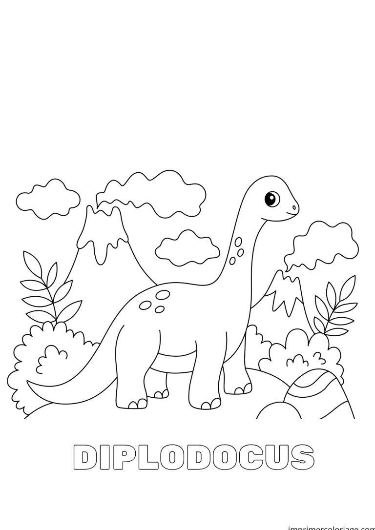 coloriage de diplodocusmaternelle - dessin gratuit &agrave; imprimer
