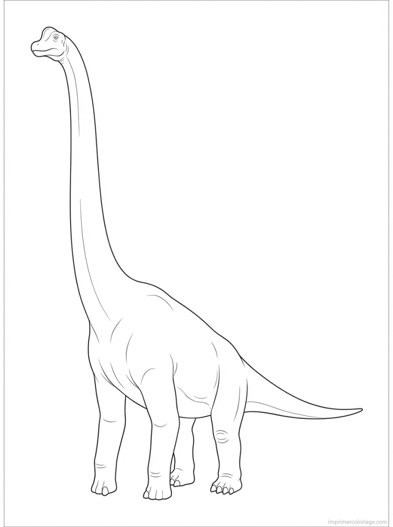 coloriage dinosaure brachiosaure cou - dessin gratuit &agrave; imprimer