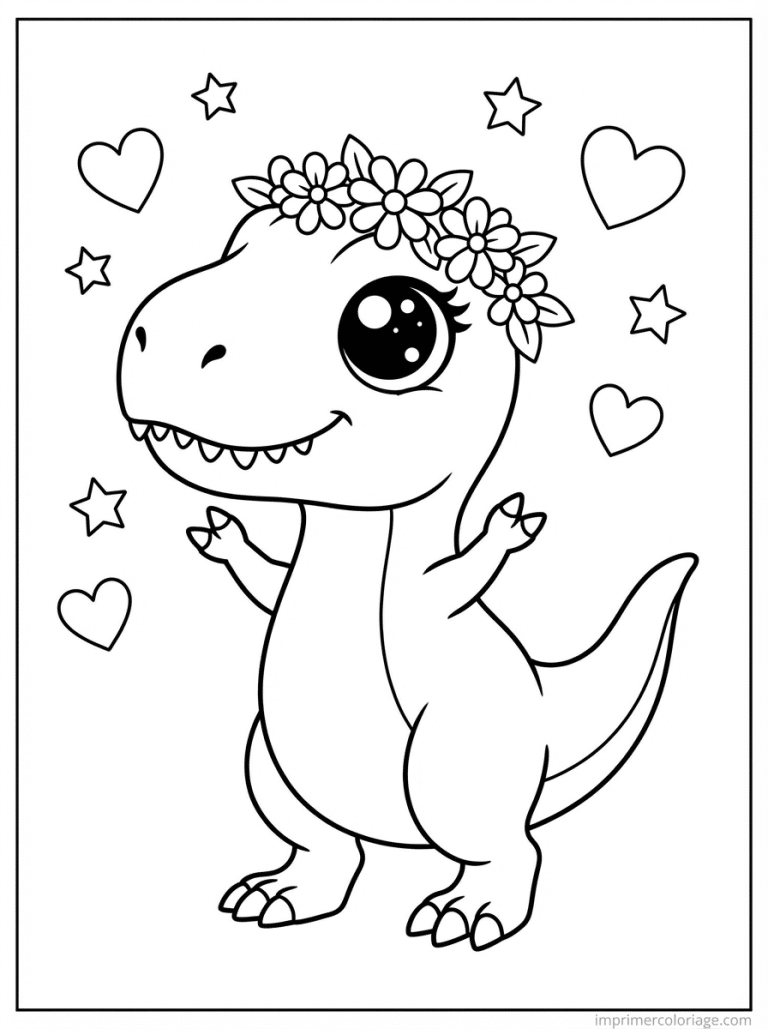 coloriage dinosaure cute trex bebe - dessin gratuit &agrave; imprimer