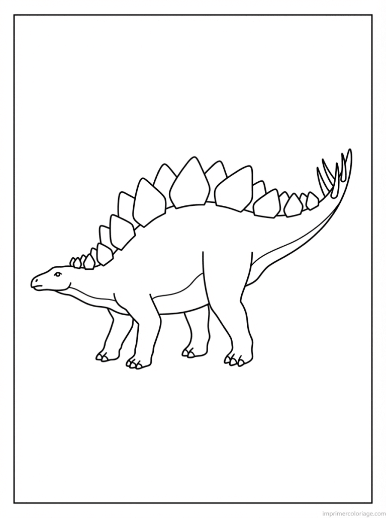coloriage dinosaure stegosaure plaques - dessin gratuit &agrave; imprimer
