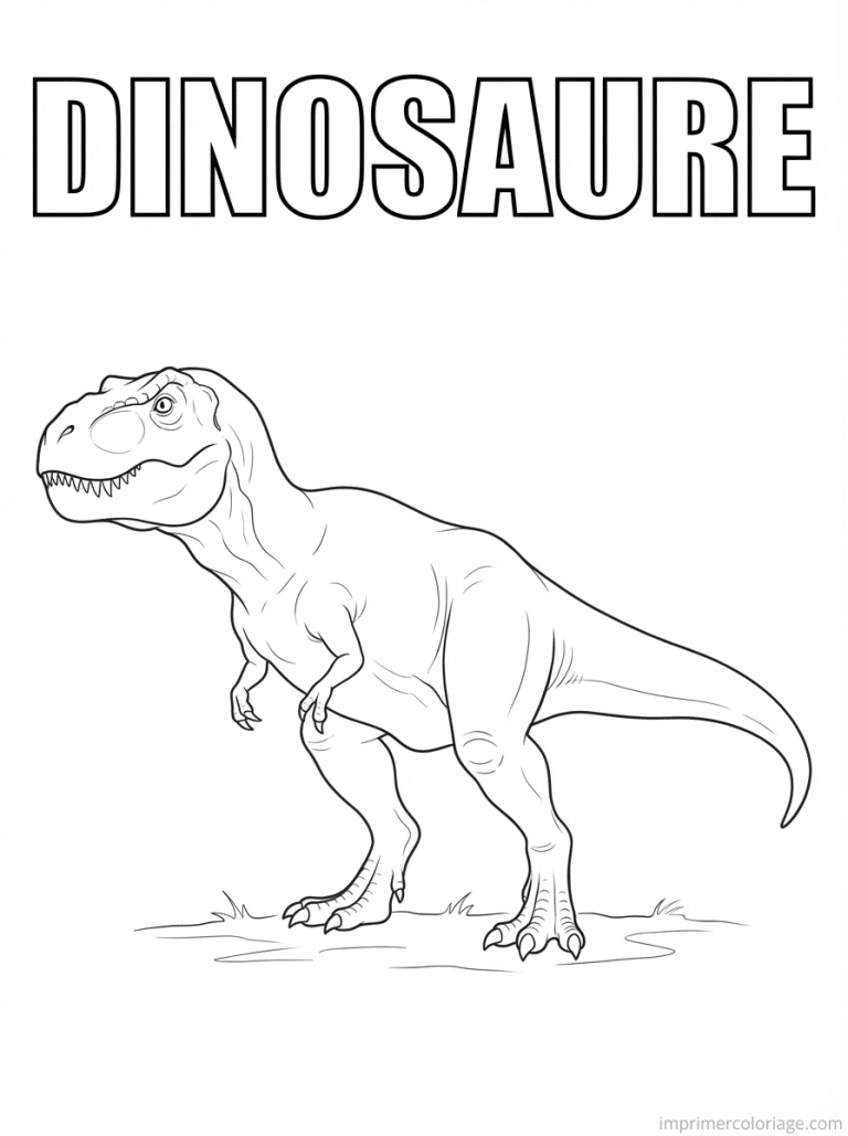 coloriage dinosaure titre trex - dessin gratuit &agrave; imprimer