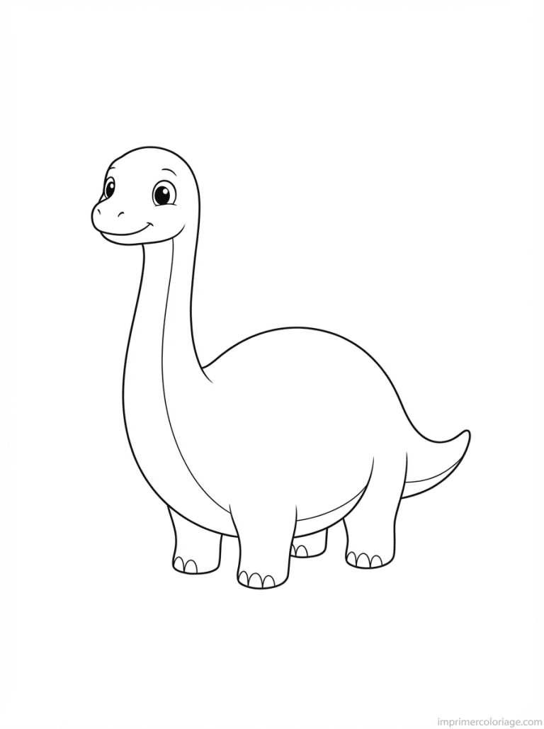 coloriage diplodocus bebe cou - dessin gratuit &agrave; imprimer