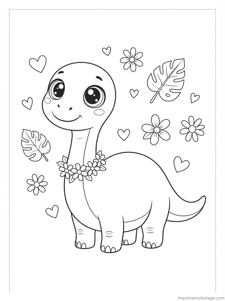 coloriage diplodocus cute bebe couronne - dessin gratuit &agrave; imprimer