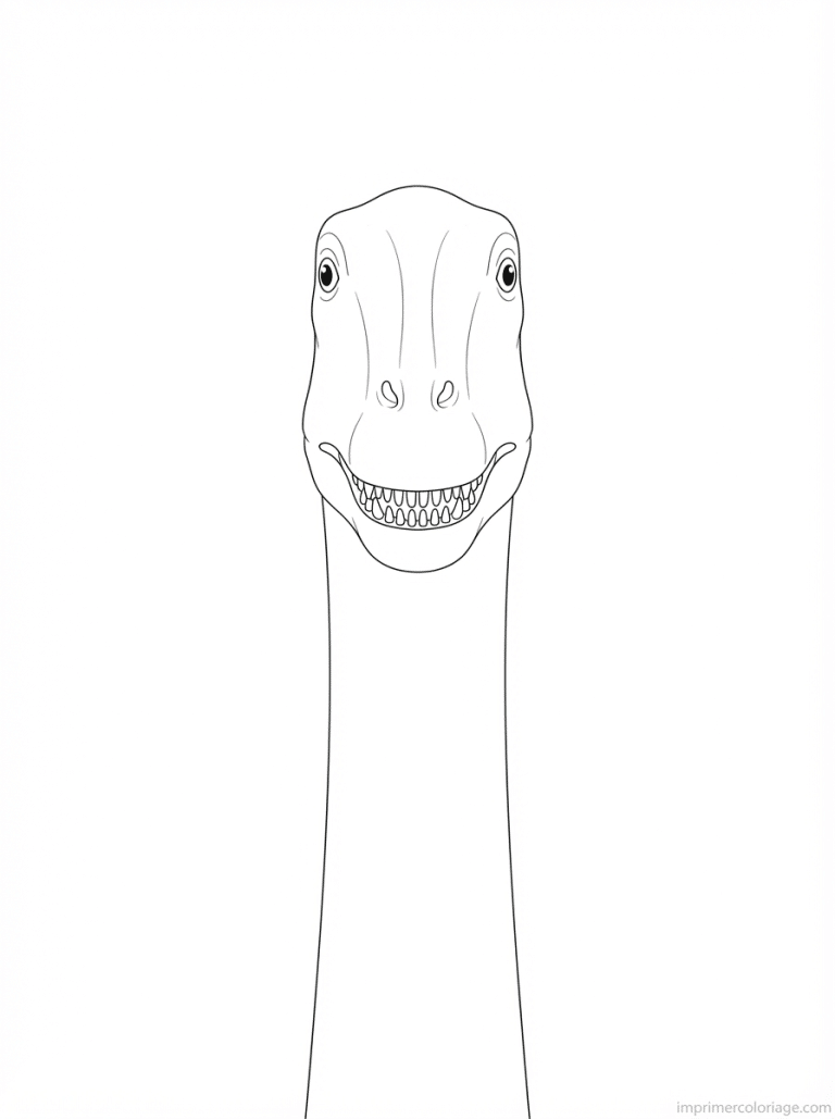coloriage diplodocus portrait tete - dessin gratuit &agrave; imprimer
