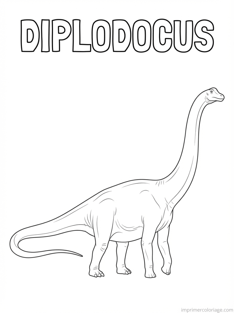 coloriage diplodocus titre profil - dessin gratuit &agrave; imprimer