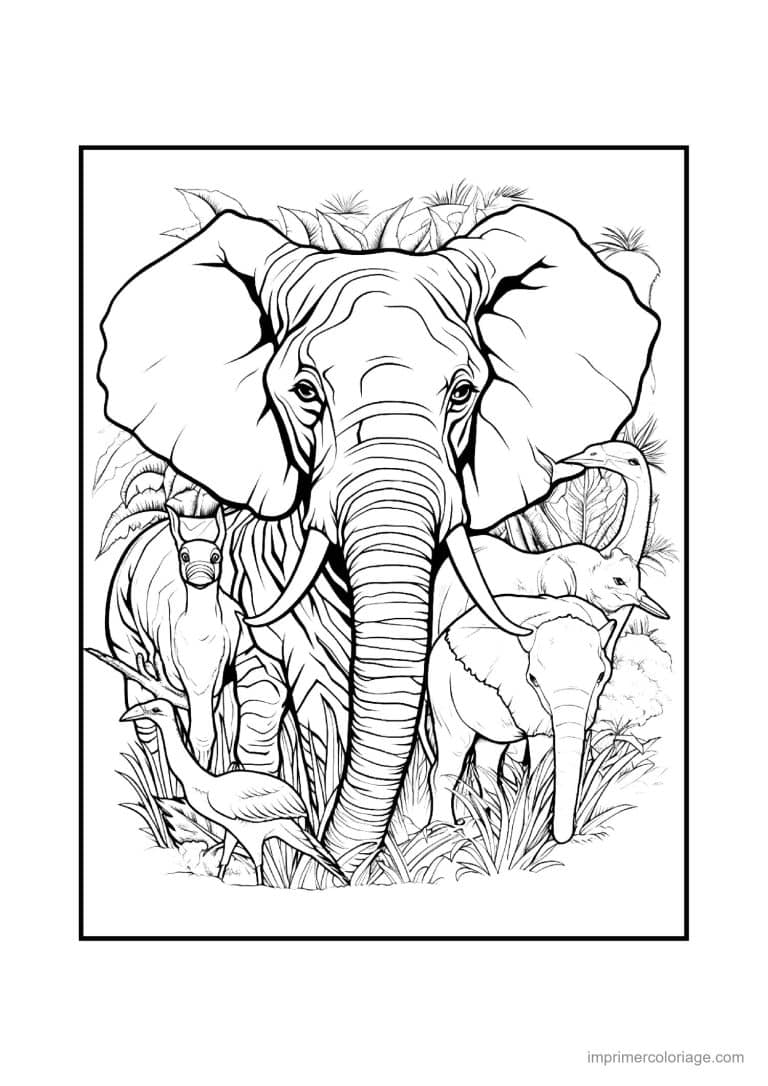 coloriage elephant mandala 05 - dessin gratuit &agrave; imprimer