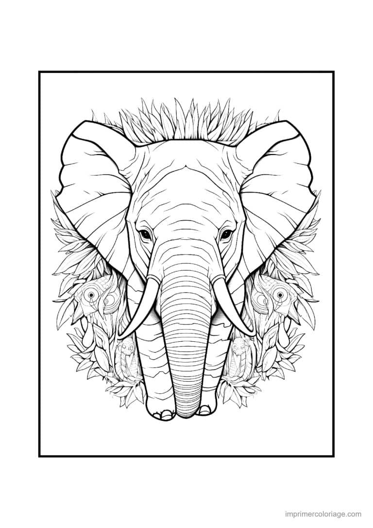 coloriage elephant mandala 12 - dessin gratuit &agrave; imprimer