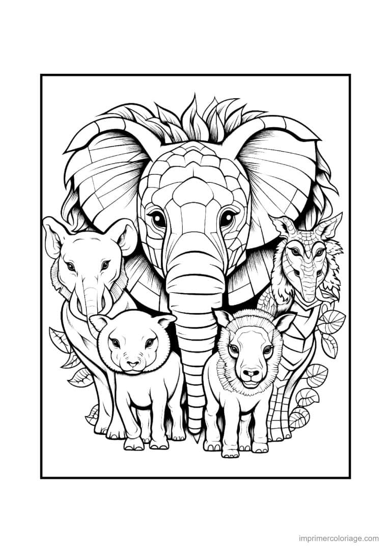 coloriage elephant mandala 13 - dessin gratuit &agrave; imprimer