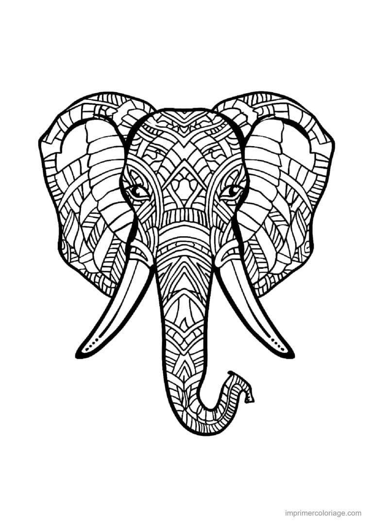 coloriage elephant mandala 20 - dessin gratuit &agrave; imprimer