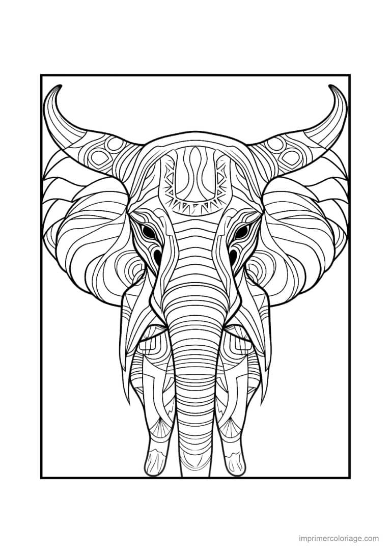 coloriage elephant mandala 31 - dessin gratuit &agrave; imprimer