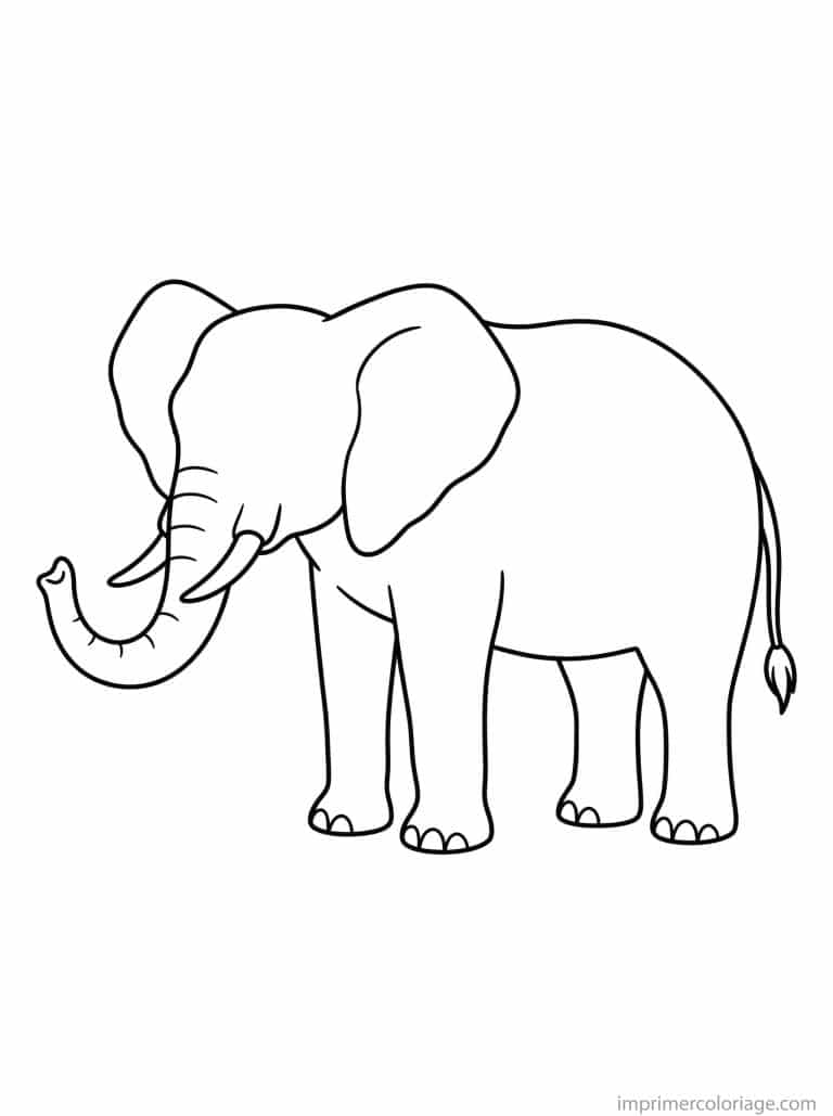 coloriage elephant profil trompe - dessin gratuit &agrave; imprimer