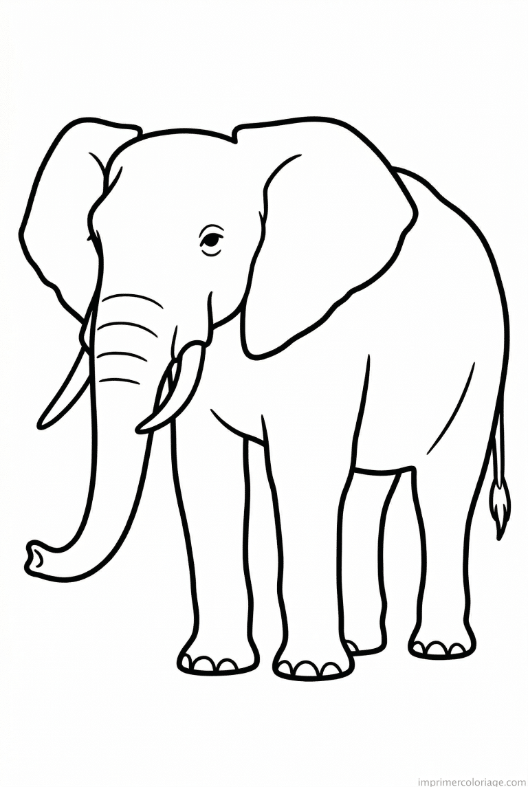 coloriage elephant profil trompe - dessin gratuit &agrave; imprimer
