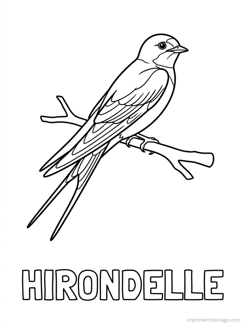 coloriage hirondelle titre bas - dessin gratuit &agrave; imprimer