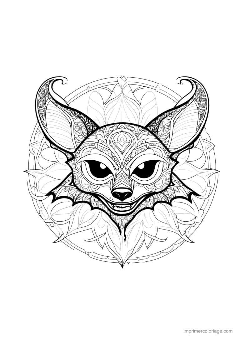 coloriage mandala chat fennec - dessin gratuit &agrave; imprimer