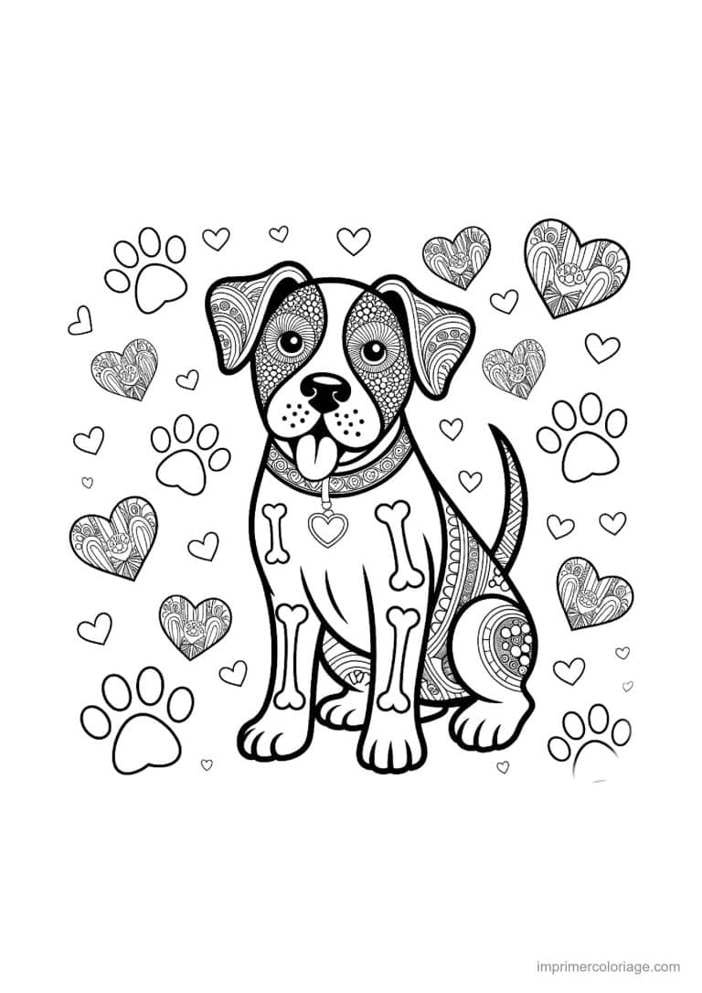 coloriage mandala chien boxer 2 - dessin gratuit &agrave; imprimer