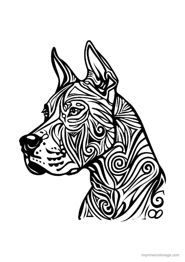 coloriage mandala chien pinscher - dessin gratuit &agrave; imprimer