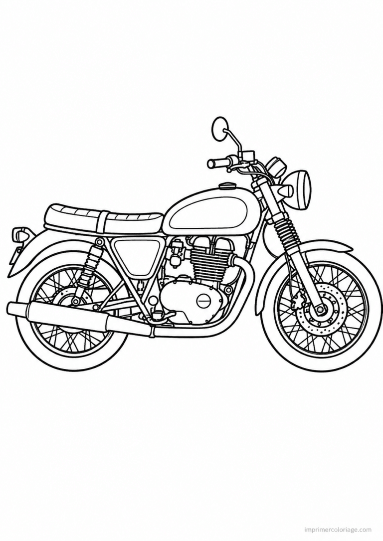 coloriage moto classique profil - dessin gratuit &agrave; imprimer