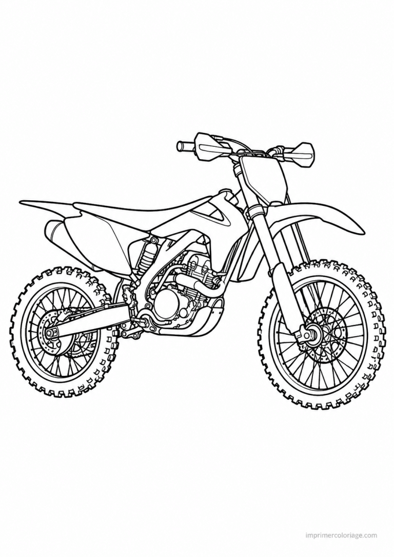 coloriage moto cross dirt profil - dessin gratuit &agrave; imprimer