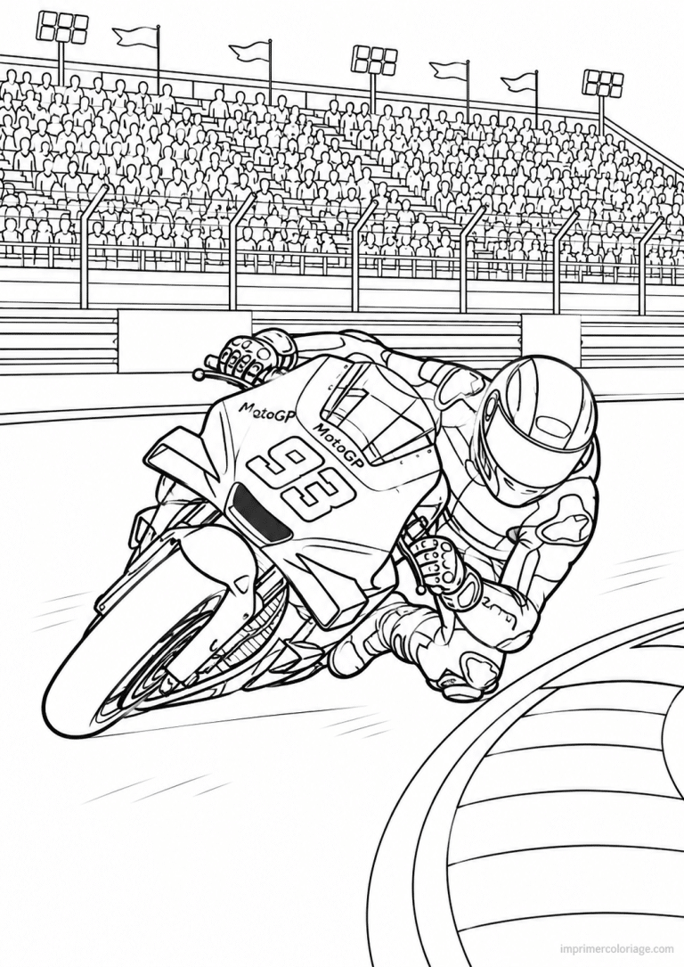 coloriage moto motogp virage genou - dessin gratuit &agrave; imprimer
