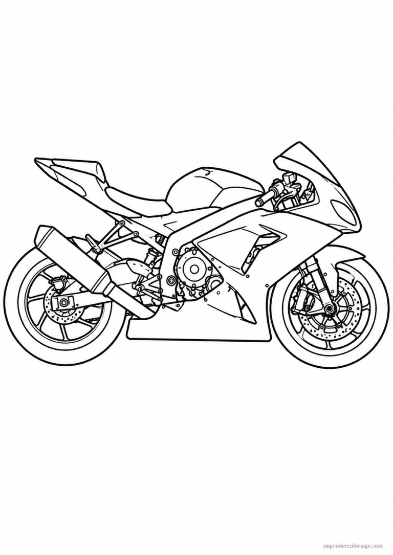 coloriage moto sport carenage profil - dessin gratuit &agrave; imprimer