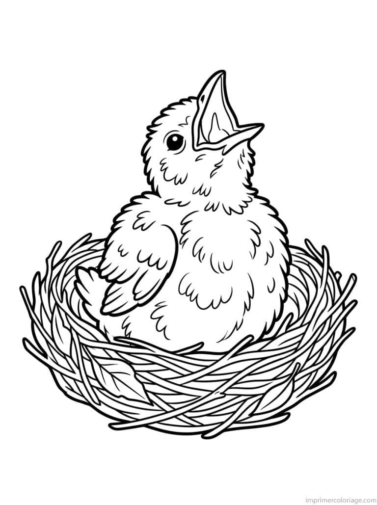 coloriage oiseau bebe duvet nid à imprimer coloriage oiseau bebe duvet nid - dessin gratuit à imprimer