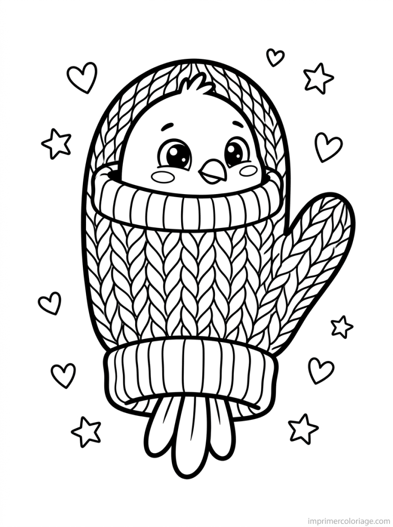 coloriage oiseau cute moufle cache à imprimer coloriage oiseau cute moufle cache - dessin gratuit à imprimer