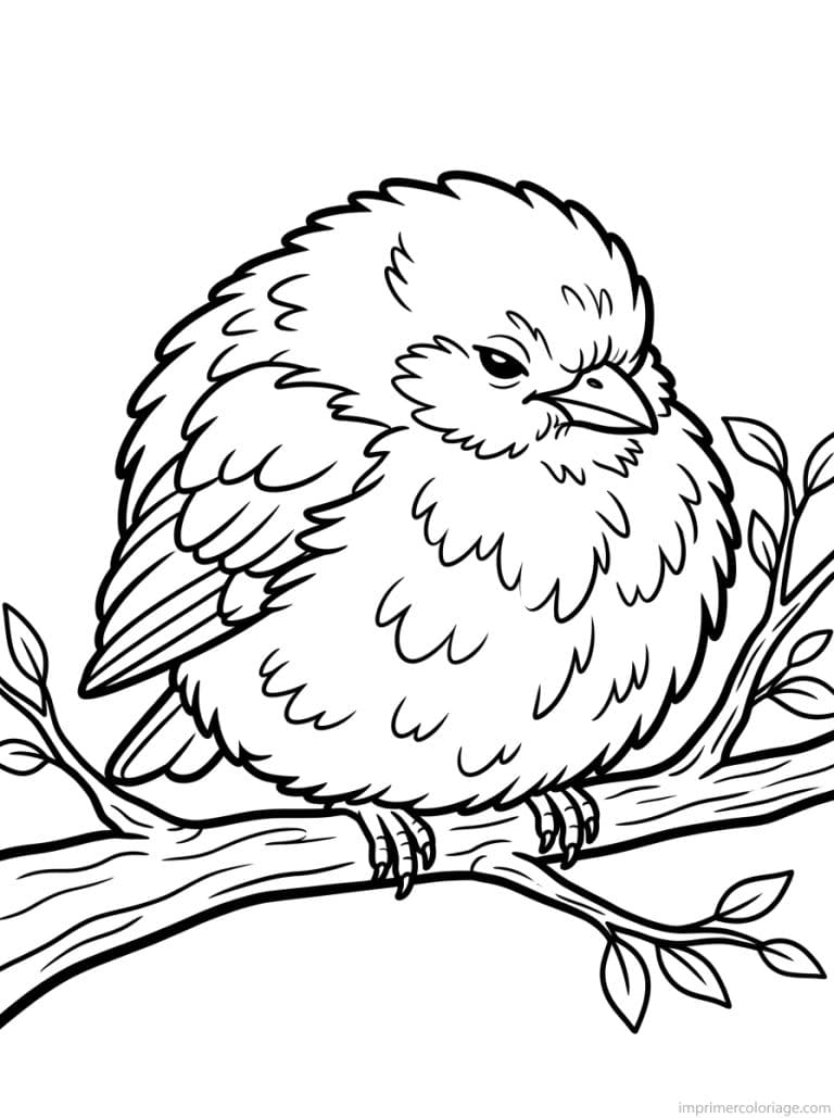 coloriage oiseau gonfle froid à imprimer coloriage oiseau gonfle froid - dessin gratuit à imprimer
