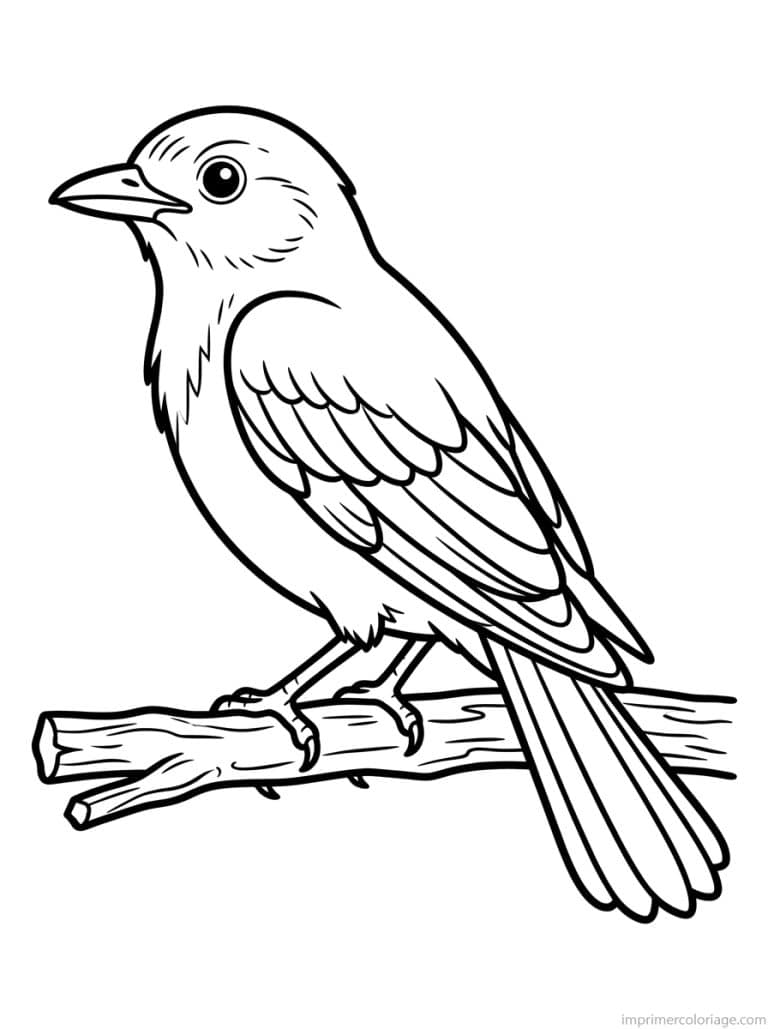 coloriage oiseau perche branche à imprimer coloriage oiseau perche branche - dessin gratuit à imprimer