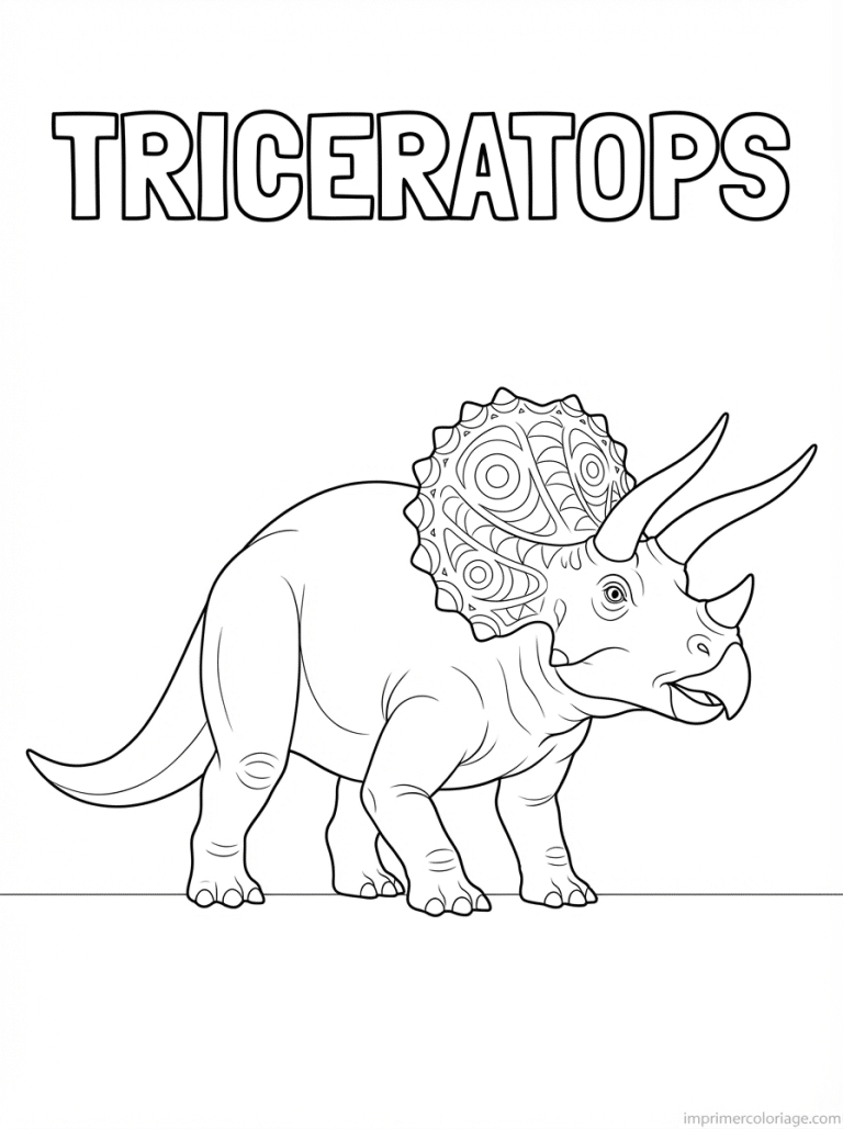 coloriage triceratops titre profil - dessin gratuit &agrave; imprimer