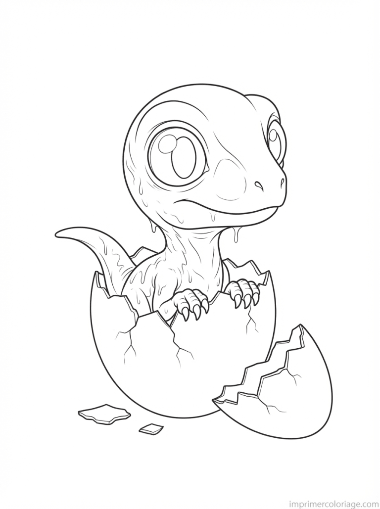 coloriage velociraptor bebe oeuf - dessin gratuit &agrave; imprimer