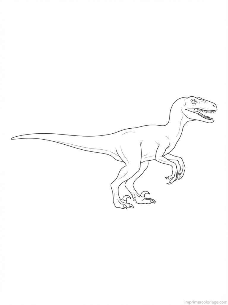 coloriage velociraptor profil griffe - dessin gratuit &agrave; imprimer