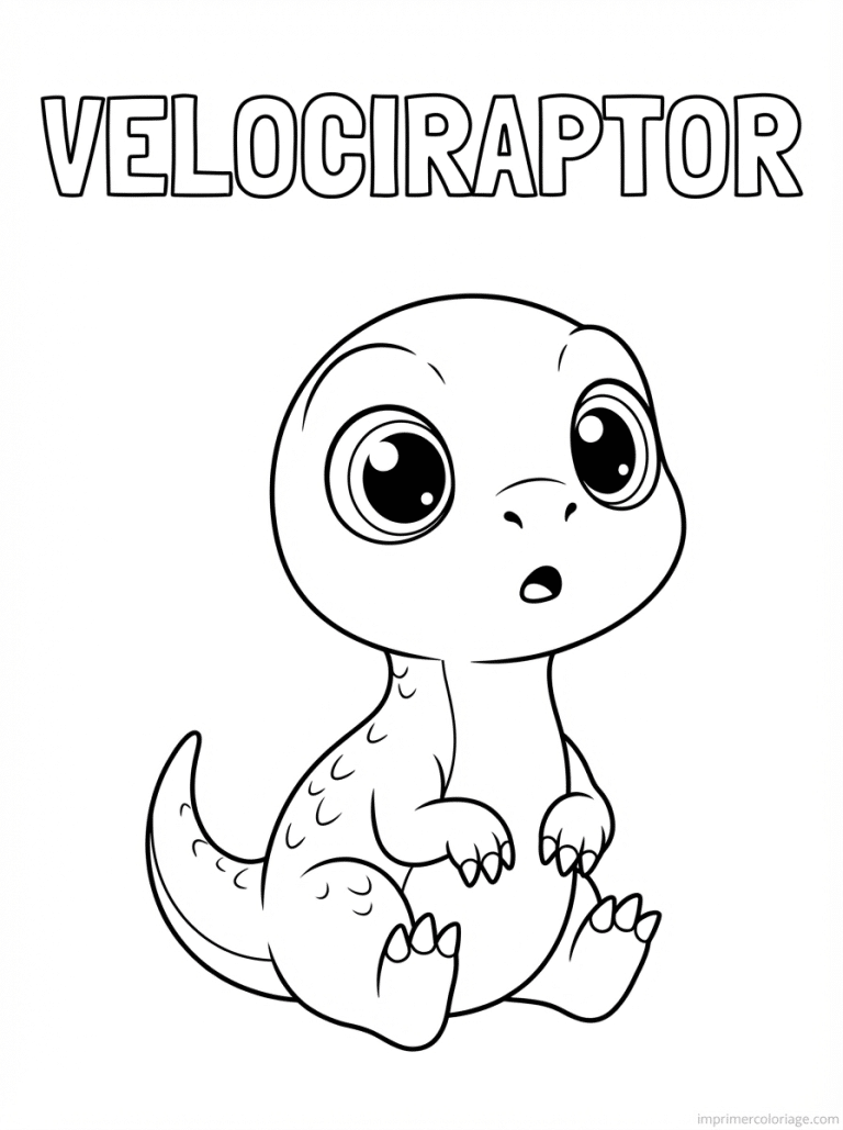coloriage velociraptor titre bebe - dessin gratuit &agrave; imprimer