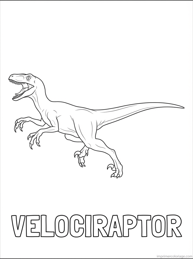coloriage velociraptor titre bond - dessin gratuit &agrave; imprimer