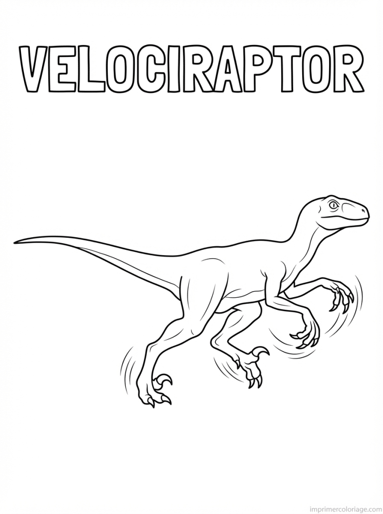 coloriage velociraptor titre galop - dessin gratuit &agrave; imprimer