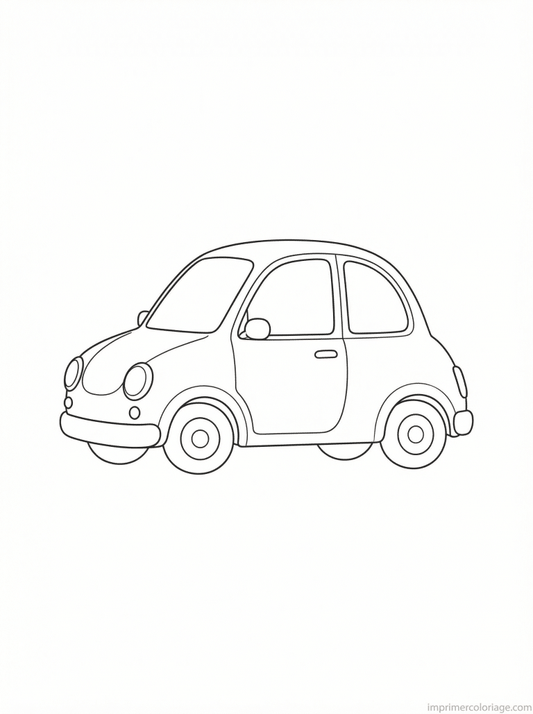 coloriage voiture citadine ronde - dessin gratuit &agrave; imprimer