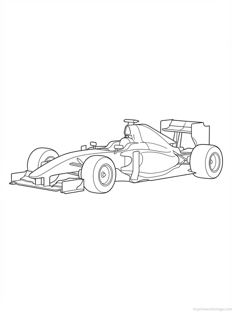 coloriage voiture course f1 profil - dessin gratuit &agrave; imprimer