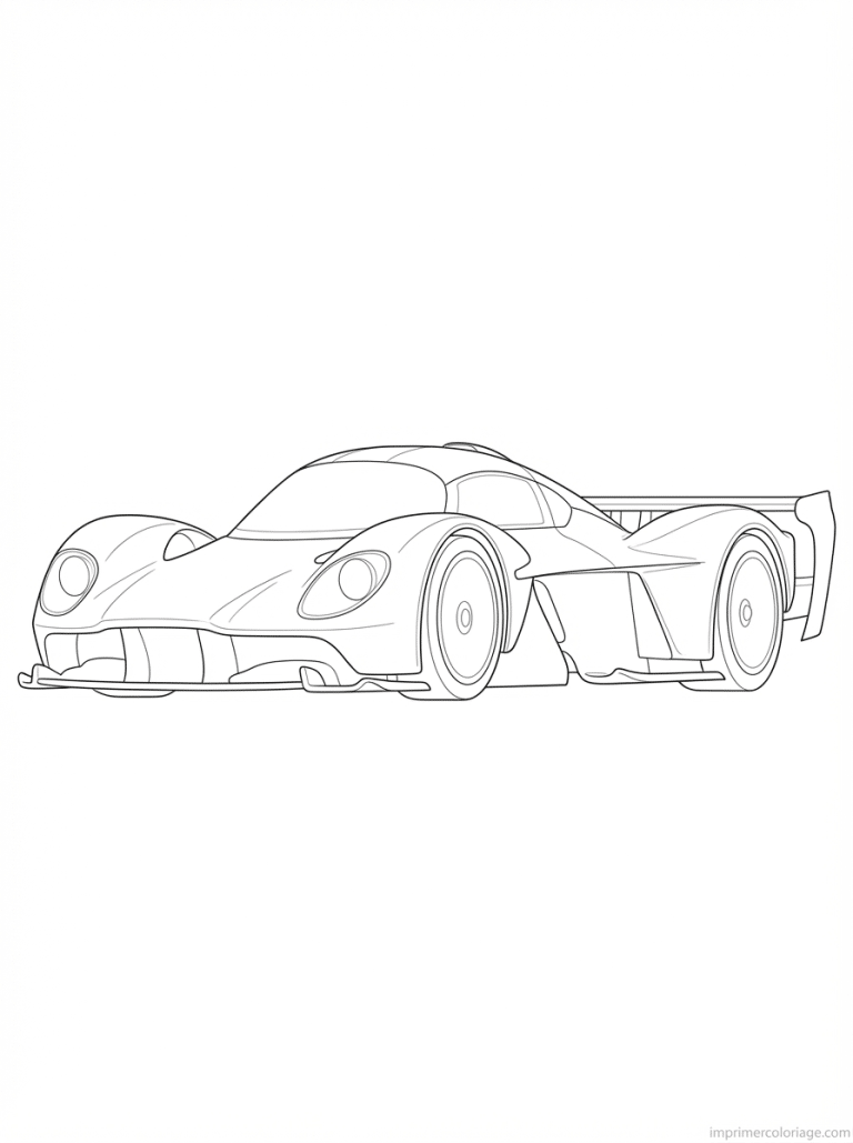 coloriage voiture course lemans profil - dessin gratuit &agrave; imprimer