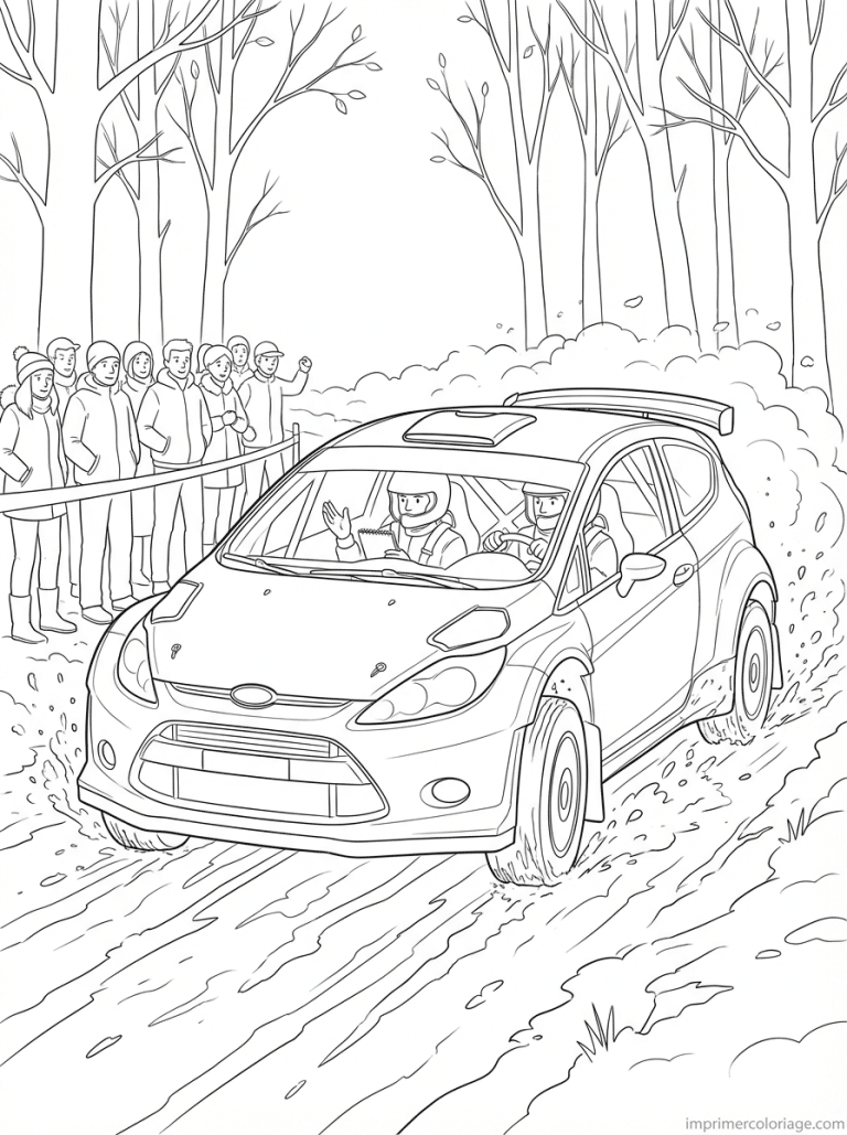 coloriage voiture course rallye boue glisse - dessin gratuit &agrave; imprimer