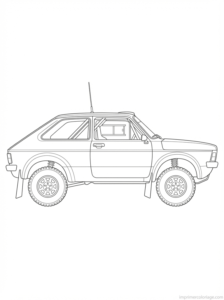 coloriage voiture course rallye profil - dessin gratuit &agrave; imprimer