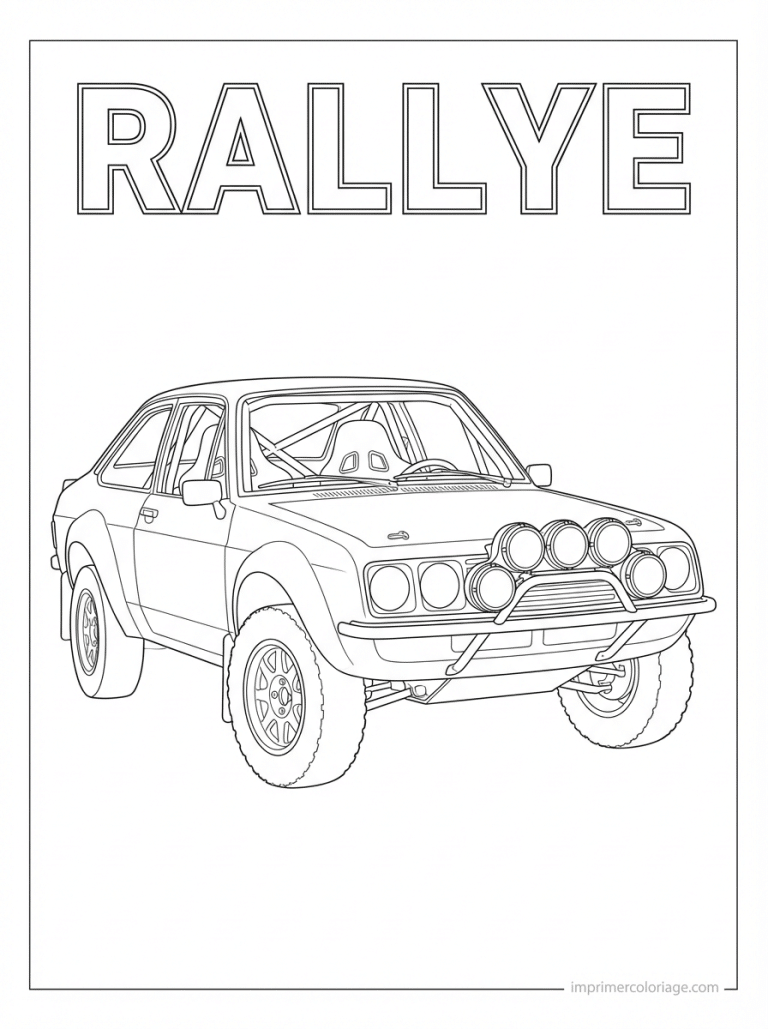 coloriage voiture course titre rallye - dessin gratuit &agrave; imprimer